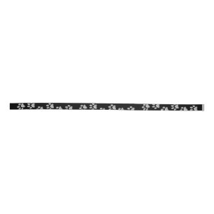 Silver Dog Paws black Background Print Pattern Belt