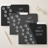 Silver Dog Paws black Background Print Pattern
