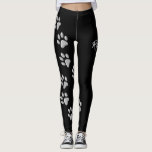 Silver Dog Paws black Background Print Pattern Leggings<br><div class="desc">Personalized Silver Dog Paws black Background Print Pattern.
You must know that you get a photo!</div>