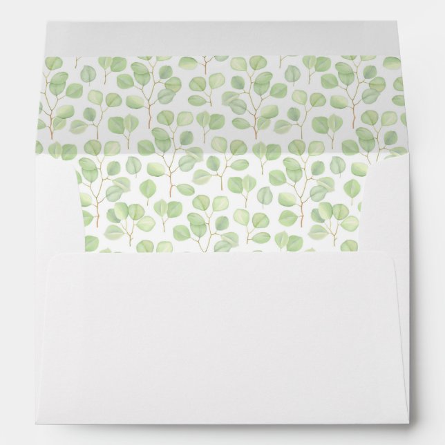 Silver Dollar Eucalyptus & Branches -  Wedding Envelope (Back (Bottom))