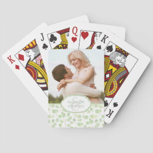 Silver Dollar Eucalyptus & Branches - Wedding Phot Poker Cards
