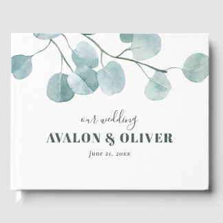 Silver Dollar Eucalyptus Wedding Guest Book