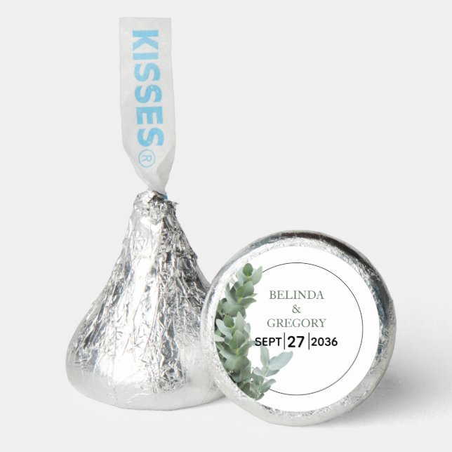 Silver Dollar Eucalyptus Wedding  Hershey®'s Kisses® (Front)
