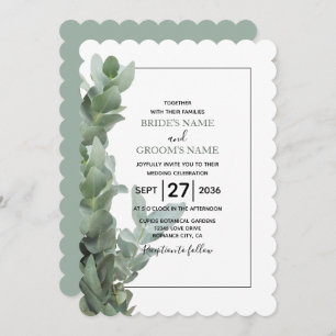 Silver Dollar Eucalyptus Wedding Invitations