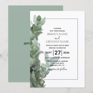 Silver Dollar Eucalyptus Wedding Invitations
