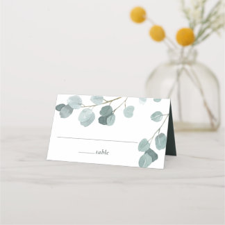 Silver Dollar Eucalyptus Wedding Place Card