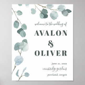 Silver Dollar Eucalyptus Wedding Poster