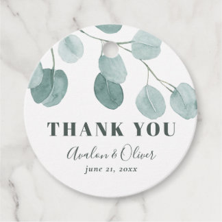 Silver Dollar Eucalyptus Wedding Thank You Favor Tags