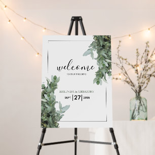 Silver Dollar Eucalyptus Wedding Welcome Sign