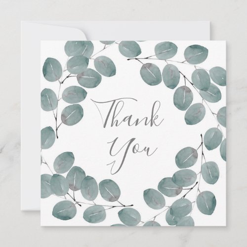 Silver Dollar Eucalyptus Wreath Thank You Card