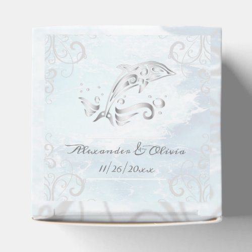 Silver Dolphin Wedding Favor Box