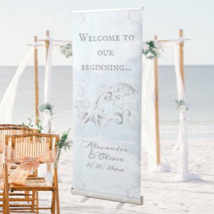 Silver Dolphin Wedding Welcome Banner