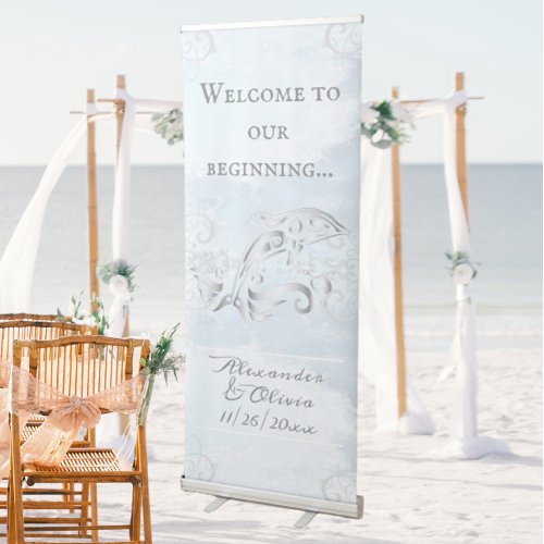 Silver Dolphin Wedding Welcome Banner