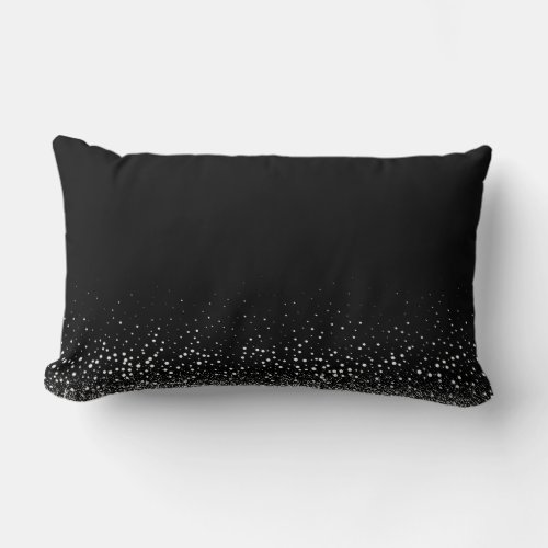 Silver Dots  Black Throw Pillow