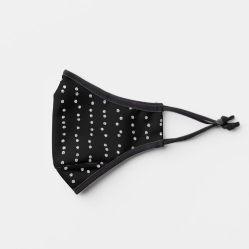 Silver Dots on Black Premium Face Mask