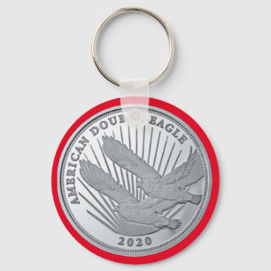 SILVER DOUBLE EAGLE COIN KEYCHAIN