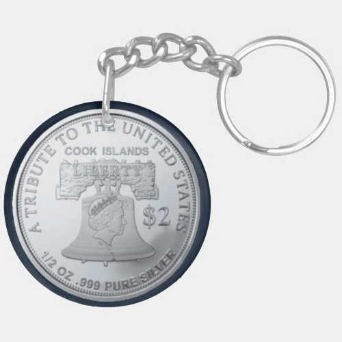 SILVER DOUBLE EAGLE COIN KEYCHAIN