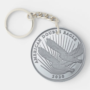 SILVER DOUBLE EAGLE COIN KEYCHAIN