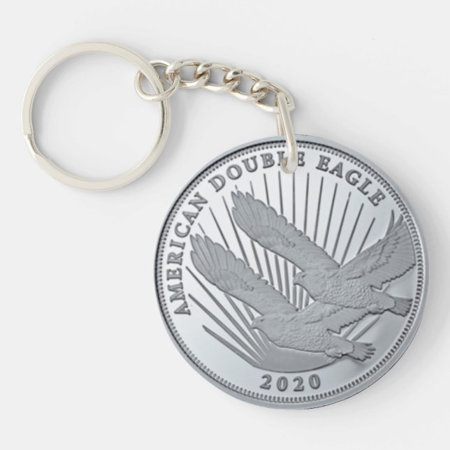 SILVER DOUBLE EAGLE COIN KEYCHAIN (Front)