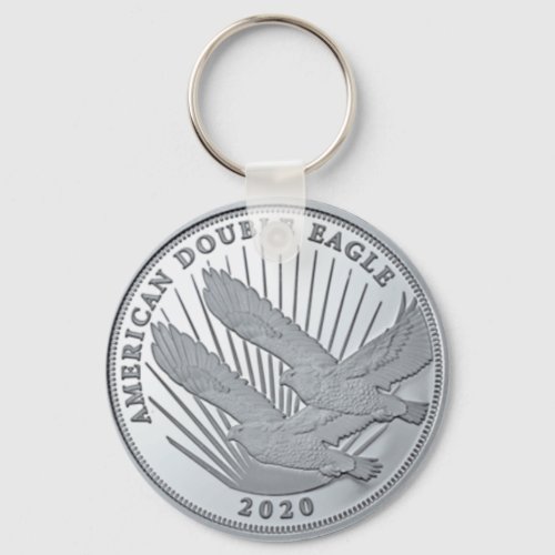 SILVER DOUBLE EAGLE COIN KEYCHAIN