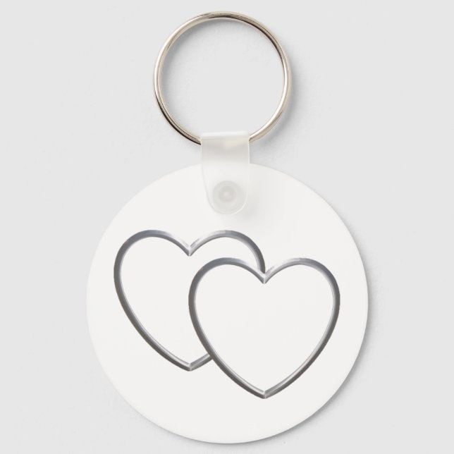 Silver Double Hearts Keychain (Front)