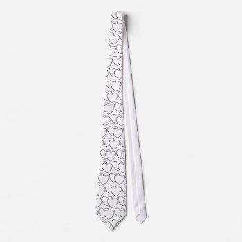 Silver Double Hearts Tie by kokobaby at Zazzle