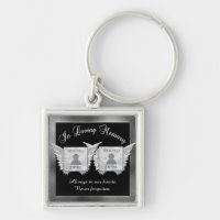 Silver Double Memorial Add Photos Keepsake Keychain