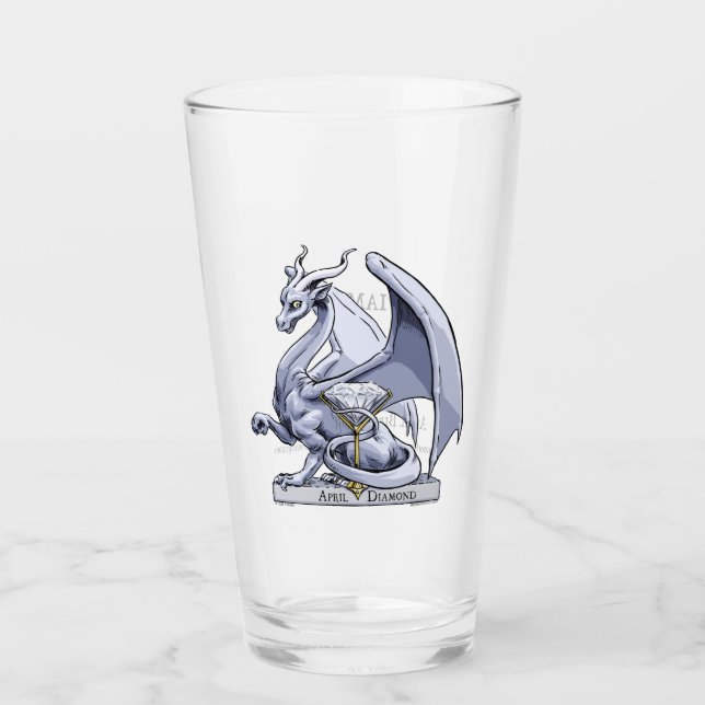 Silver Dragon: April Birthstone Diamond Glass (Front)