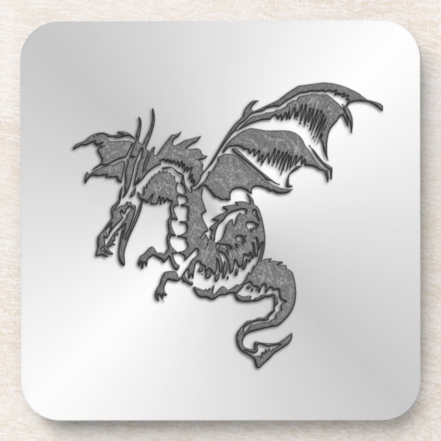Silver Dragon Beverage Coaster (Front)