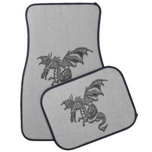 Silver Dragon Car Floor Mat