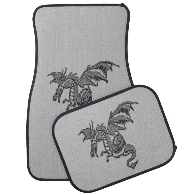 Silver Dragon Car Floor Mat (Set)