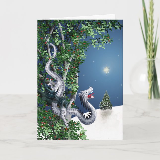 Silver Dragon Christmas Card (Front)