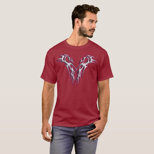 Silver Dragon Crest Design T-Shirt (Front Full)