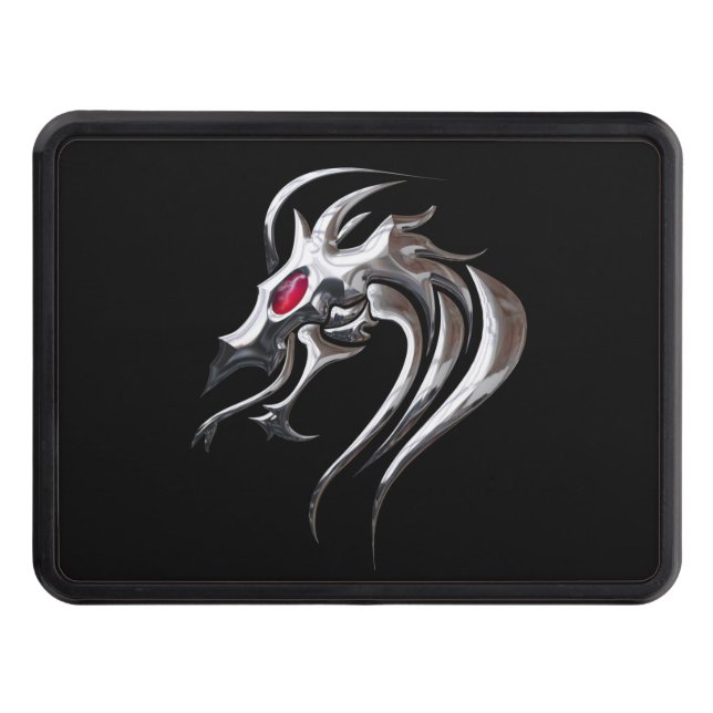 Silver Dragon Head Hitch Cover (Front)