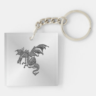 Silver Dragon Keychain
