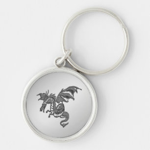 Silver Dragon Keychain