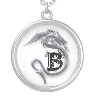 Silver Dragon Monogram Sterling Silver Necklace