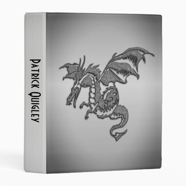 Silver Dragon Personalized Mini Binder (Front/Spine)