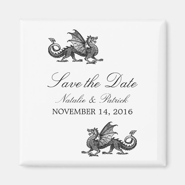 Silver Dragon Save the Date Magnet (Front)