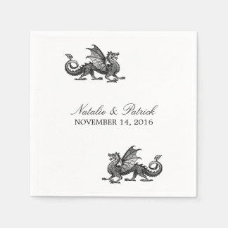 Silver Dragon Wedding Paper Napkins
