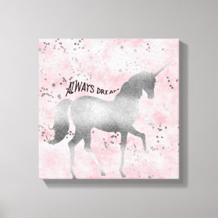 Silver Dream Unicorn Canvas Print