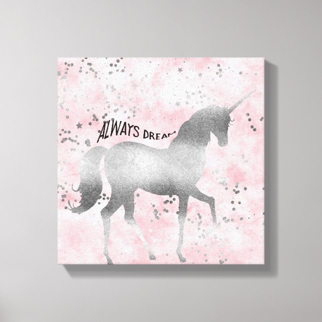 Silver Dream Unicorn Canvas Print (Front)