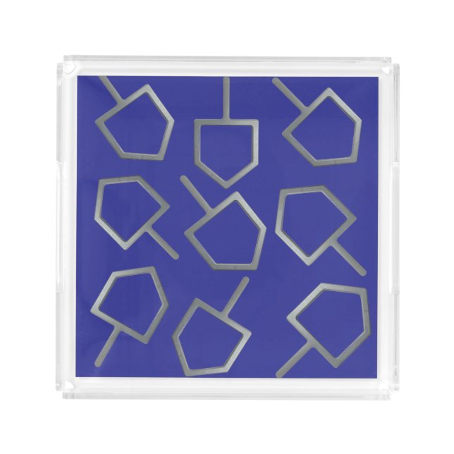 Silver Dreidel  Acrylic Tray (Front)