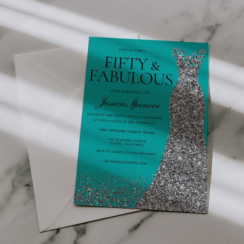 Silver Dress Elegance 50 & Fabulous! 50th Birthday