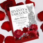 Silver Dress Gown Red Roses 70th Birthday Party Invitation<br><div class="desc">Silver Dress Gown Red Roses 50th Birthday Party - 50 and Fabulous  Invitation

See matching collection in Niche and Nest Store

Many thanks</div>
