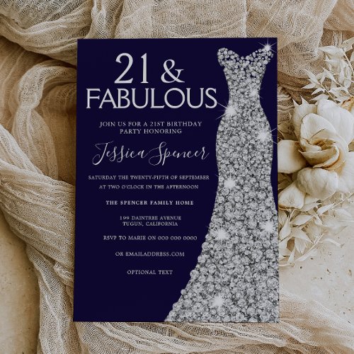 Silver Dress Midnight 21 & Fabulous 21st Birthday
