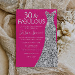 Silver Dress Pink 30 & Fabulous 30th Birthday Invitation<br><div class="desc">Silver Dress Pink 30 & Fabulous 30th Birthday Invitation
Variations to the invitation and matching items in our store</div>
