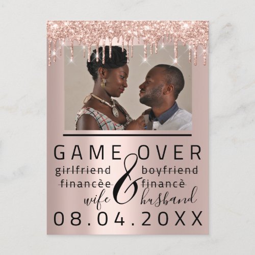 Silver DripsFunny Save The Date Couple Photo Postcard