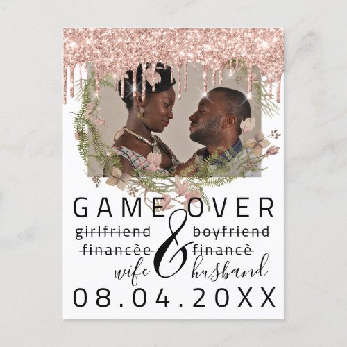 Silver DripsFunny Save The Date White Photo Postcard