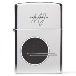 Silver Drums Monogram Zippo Lighter
